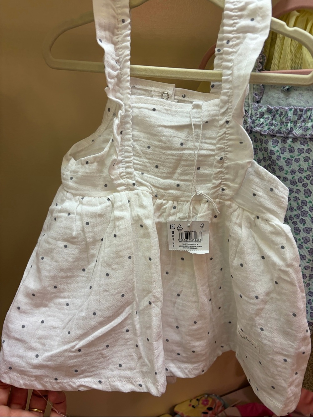 White Polka Dot Girls' Summer Skirted Romper